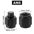 thumbnail image 3 of 2pcs 6AN AN6 Female Thread Flare Cap Block Off Tube Fitting Plug Adapter Fuel Oil Line Adaptor Aluminum Alloy Black, 3 of 6