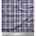 thumbnail image 1 of Soimoi Blue polyester Crepe Fabric Window Pane Check Printed Fabric 1 Yard 42 Inch Wide, 1 of 3
