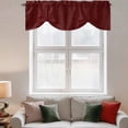 thumbnail image 2 of Vintage Dark Red Tie Up Valance Curtains for Windows, Kitchen Curtains Window Treatments, Farmhouse Retro Solid Color Linen Texture Short Window Shades Valances for Bedroom Bathroom Cafe 54"x18", 2 of 8