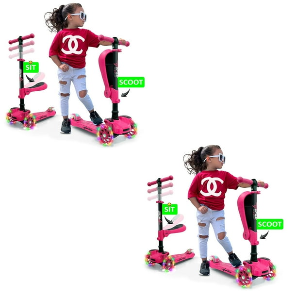 HOMCOM Trottinette enfant pliable - 3 roues lumineuses LED