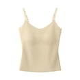 thumbnail image 5 of Brown Tank Tops for Women V Neck In Bra Tank High Strechy Sleeveless Slim Fit Tops Camisole Workout Tops on Sale, 5 of 6