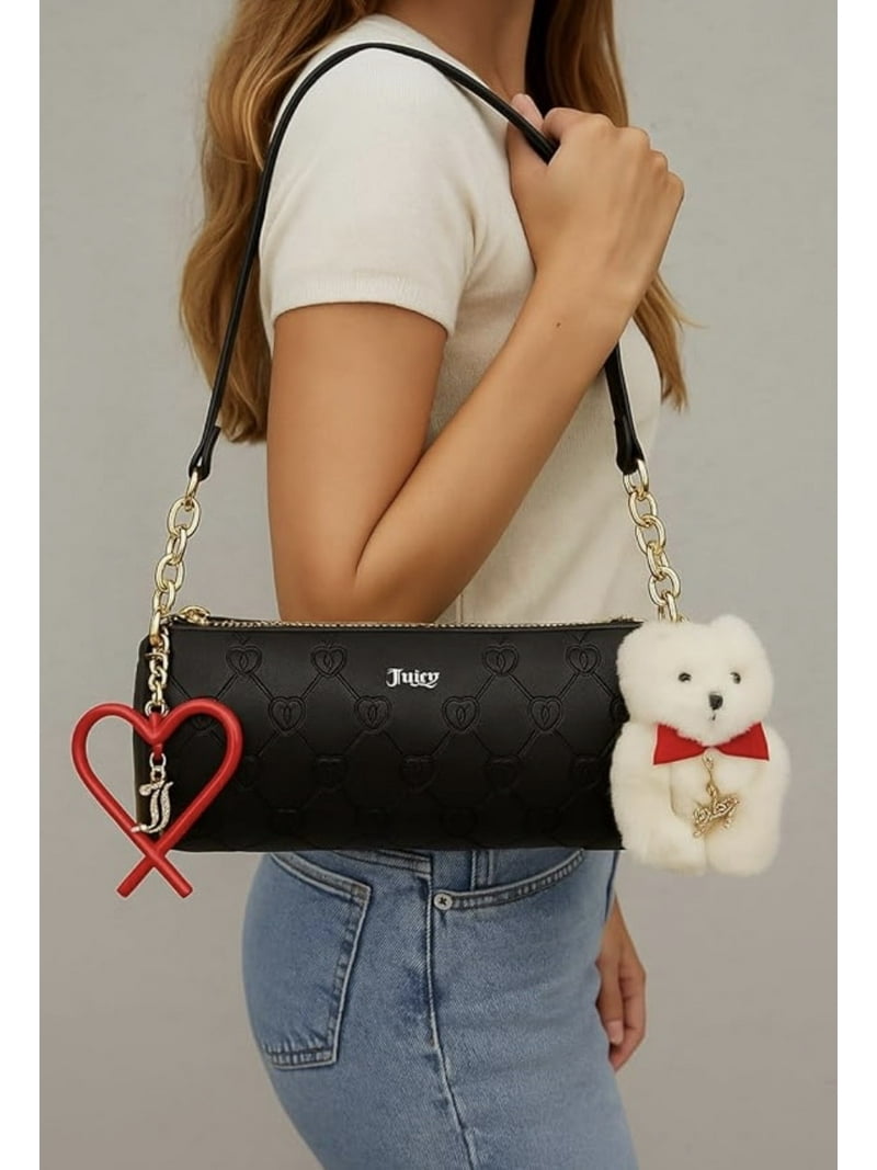 Juicy Couture Women's Demi Shoulder Bag with Heart Quilt Texture
