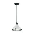 thumbnail image 2 of 60/7023-Nuvo Lighting-Newbridge-1 Light Small Pendant in Farmhouse Style-9.75 Inches Wide by 8.25 Inches High-Gloss White/Black Finish, 2 of 4