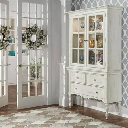 INSPIRE Q McKay Country Antique White Display Buffet Storage China iNSPIRE Q McKay Country Antique White Display Buffet Storage China Cabinet by Classic - INSPIRE Q McKay Country Antique White Display Buffet Storage China