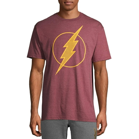 The Flash Men's & Big Men's Lightning Strikes Classic Logo Graphic Tee Shirt, Sizes S-3XL, Flash Mens Tee Shirts