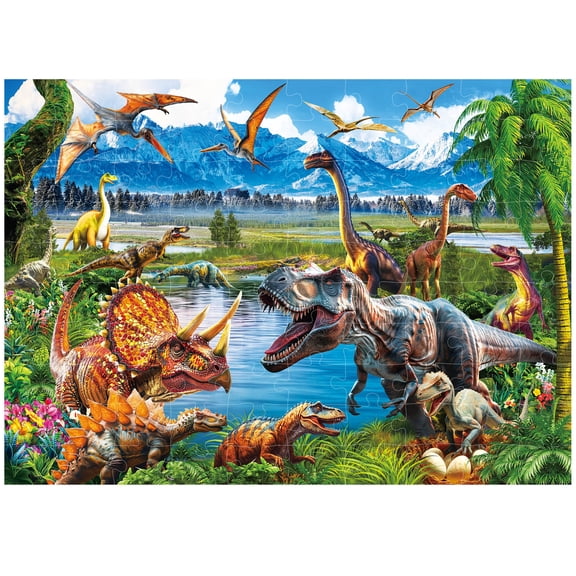 BenBen 100 Piece Puzzles for Kids 4-8, Dinosaur Jigsaw Puzzles for Toddlers 3-5