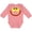 Mauve, variant on Monster Face Boys or Girls Long Sleeve Baby Bodysuit