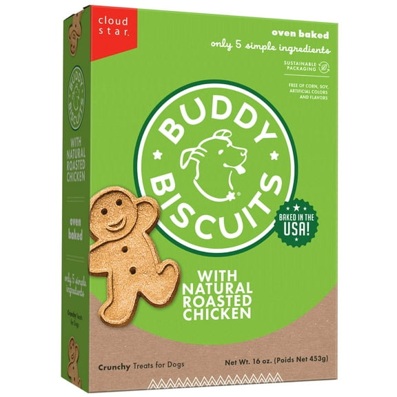 Buddy Biscuits Crunchy Dog Treats, Roasted Chicken, 16 oz. Box