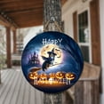 thumbnail image 3 of Happy Halloween Australian Shepherd Witch Pumpkins Bats Round Wood Sign Aussie Dog Lover Gifts Hanging Wall Home Decor - 13012, 3 of 5