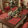 thumbnail image 2 of Christmas Checkered Tartan Placemats Set of 4/6/8 -12 x 18 Inch - Green Buffalo Plaid Xmas Place Mats, Heat Resistant Washable Table Mats for Dining/Parties/Holiday Decor, 2 of 7