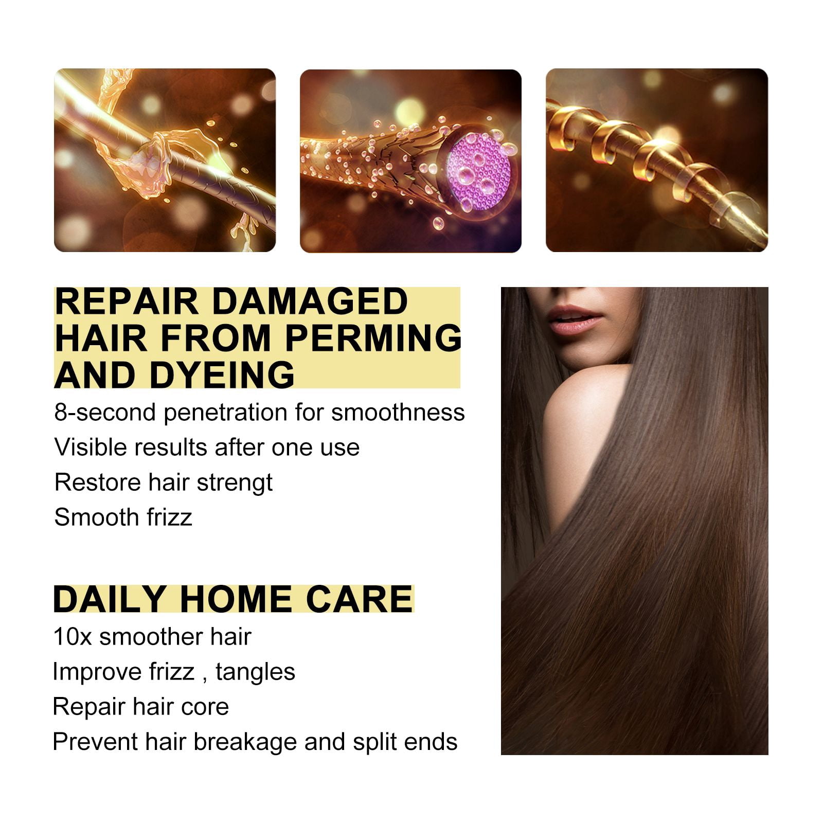 Alvantor Keratin Hair Treatment - Frizz Control Smoothing Treatment, Hot Dyeing Damaged Hair Mask, 3.53oz