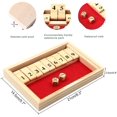 thumbnail image 2 of Shut The Box Game, Double-Sided Classic 9 Number Wooden Set with Dice Red- Adults and Children, 2 of 5