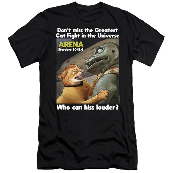 Star Trek Cat Fight Adult 30/1 T-Shirt Black