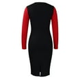 thumbnail image 5 of IROINNID Savings Semi Formal Dress for Women Long Sleeve Bodycon Dress Sexy Elegant And Solid Colorful Wrapped Hip Dress,Red, 5 of 7