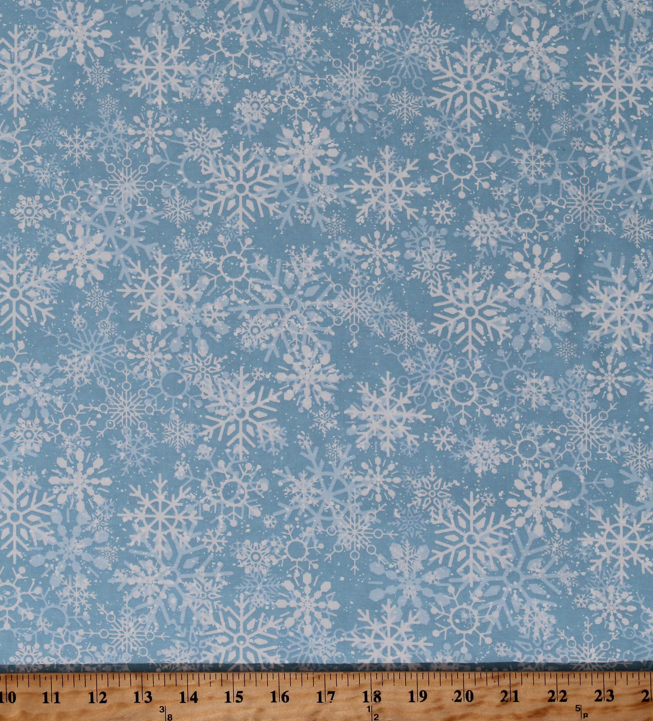 Cotton Snowflakes Winter Christmas Snow Festive Snow Day Blue Cotton