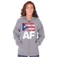 thumbnail image 4 of Puerto Rico Rican Boricua AF Flag Unisex Fleece Graphic Zip Up Hoodie Brisco Brands 4X, 4 of 5