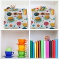 thumbnail image 6 of Yayeee 2 Pack Canvas Storage Basket with Handles for Shelves Fabric Bins Closet Organizer, Bubbles Hamburger, 6 of 8