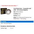 thumbnail image 2 of Front Brake Rotor - Compatible with 2006 - 2014 Honda Ridgeline 2007 2008 2009 2010 2011 2012 2013, 2 of 2