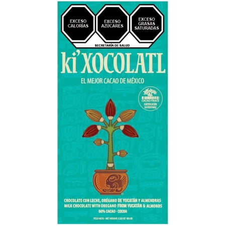 MILK CHOCOLATE WITH ALMONDS AND OREGANO FROM YUCATAN, GLUTEN FREE, HEAVY METAL FREE, ORGANIC, CACAO TRACE, 100% PURE CRIOLLO CACAO