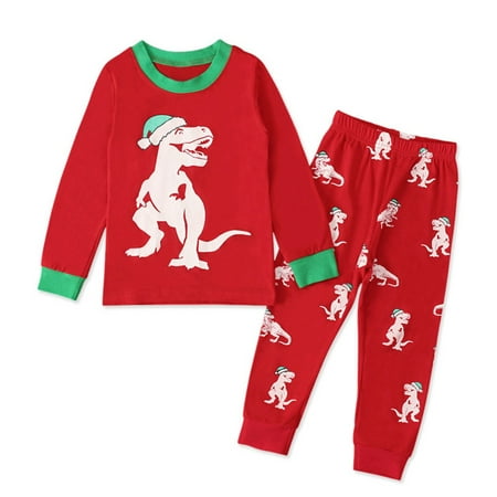 

BULLPIANO Kids Baby Boys Girls Christmas Pajamas Sets 2PCS Cosplay Loungewear Toddler Tee and Pants Set Sleepwear 1-7 Years