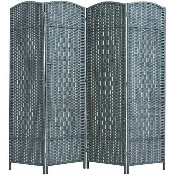 Room dividers 6 ft. Tall-20 Wide Freestanding Privacy Screen with Diamond Woven Fiber, Foldable Panel Partition Wall Divider, Double-Hinged Room Dividers$$Home Decor, Kitchen, & Other