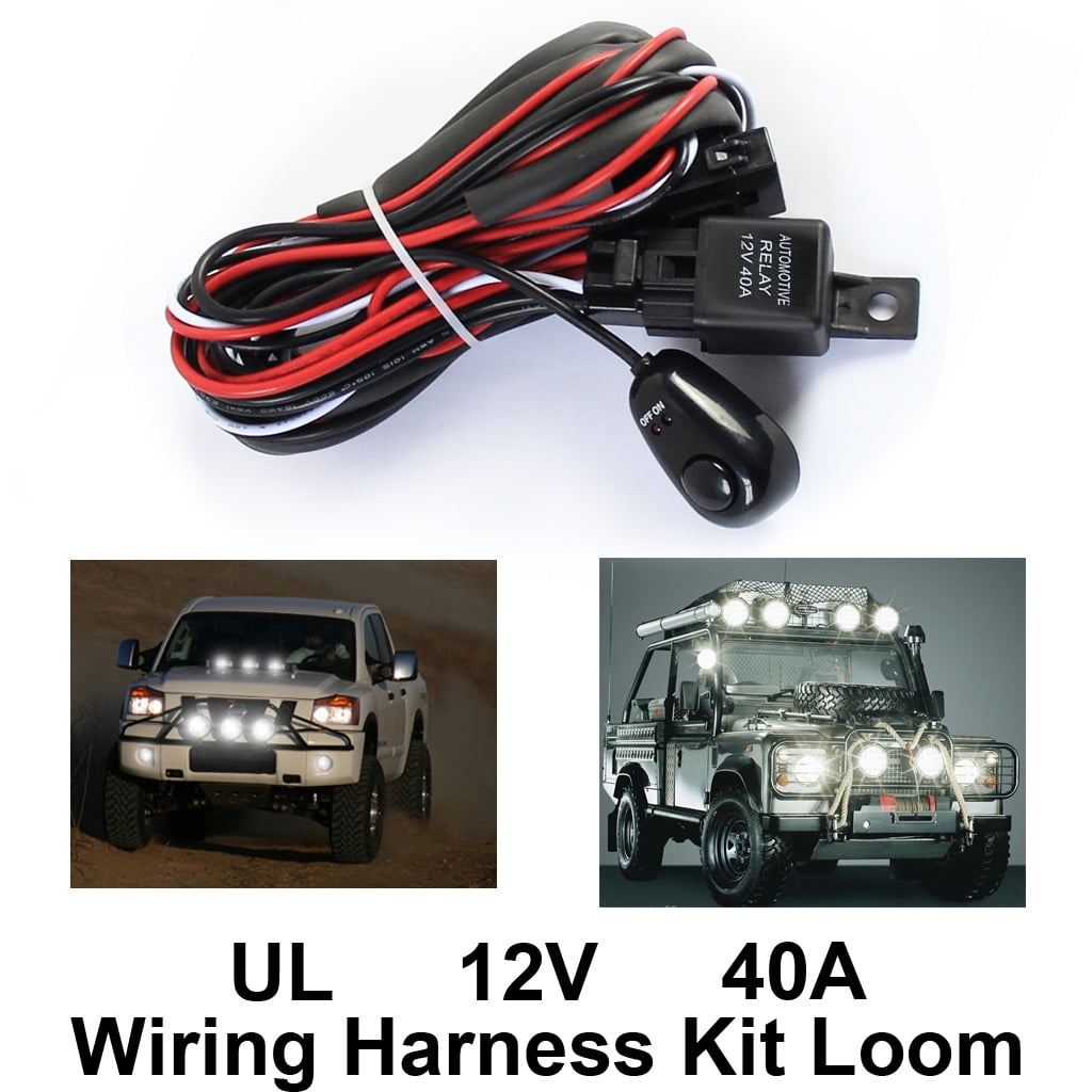 Remote Control Wiring Harness For Led Light Bar 40a Fuse Remote On Off Switch Relay Wiring Harness For Led Work Lights Driving Fog Lights