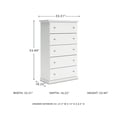 thumbnail image 5 of Signature Design by Ashley Bostwick Shoals 5 Drawer Wood Chest in White, 5 of 10