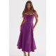 thumbnail image 1 of Vestido sin mangas con tirantes de alta gama, color morado S, 1 of 1