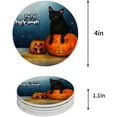 thumbnail image 1 of FMSHPON Halloween Black Cat Pumpkin Set of 4 Round Coaster for Drinks, Absorbent Ceramic Stone Coasters Cup Mat with Cork Base for Home Kitchen Room Coffee Table Bar Decor, 1 of 6