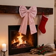 thumbnail image 3 of Yucurem Large Velvet Pink Bows Ornaments, 12.6 x 22.8 in Giant Xmas Tree Ribbon Hanging Bows for Christmas Wedding Birthday Party Supplies, 3 of 6