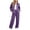 Purple, variant on Tracksuits for Women Set Solid Color Zip Up Stand Collar Jacket and Wide Leg Pants with Pockets for Gym Workouts and Athletic Sports