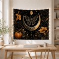 thumbnail image 5 of Moth and Crescent Moon on Black Background, Mysterious Gothic for Nature Lovers, Celestial Art Print, Halloween Gift Tapestry Wall Hanging for Bedroom and Living Room, 5 of 7