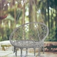 thumbnail image 2 of Hammock Chair Macrame Swing, Room Decor Handmade Knitted Hanging Cotton Rope Chair  Install Tool for Bedroom Living Room Patio Deck Yard Gray, 2 of 8