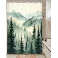 thumbnail image 2 of Forest Shower Curtain, RV Shower Curtain for Travel Trailer Bathroom, Farmhouse Camping RV Shower Curtain for Camper, Happy Camper Shower Curtain with Hooks 47X64inch, Multi3, 2 of 5