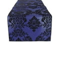 thumbnail image 2 of Flocked Damask Table Runner Navy, 2 of 2