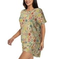 thumbnail image 2 of Bixox Women's Retro Geometry Printed Pajama Set 2 Piece Lounge Set Top and Shorts Soft Pajamas, Shorts with Pockets, 2 of 7