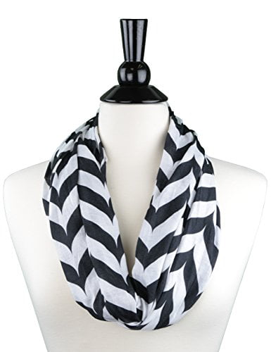 Womens Arrow Pattern Black And White Scarf Sheer Silky Feeling Long Scarves Lightweight Wrap Shawl