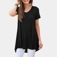thumbnail image 2 of Diufon Summer Women's Tunic Tops Short Sleeve V Neck Blouses Flowy Solid Color T Shirts, 2 of 6