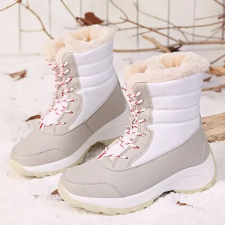 

Women‘s Outdoor Snow Boots Platform Warm Plush Lined Lace Up Snow Boots Winter Thermal Insulated Snow Shoes