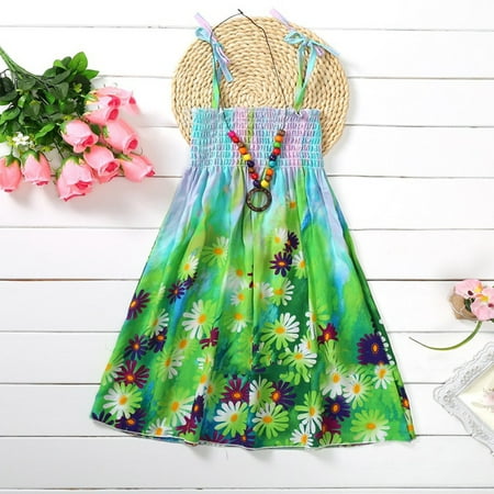 

Huilaibazo Girls Dress Vestidos Kids Flower Clothes Baby Bohemian Beach Girls Straps Dress Girls Dress&Skirt
