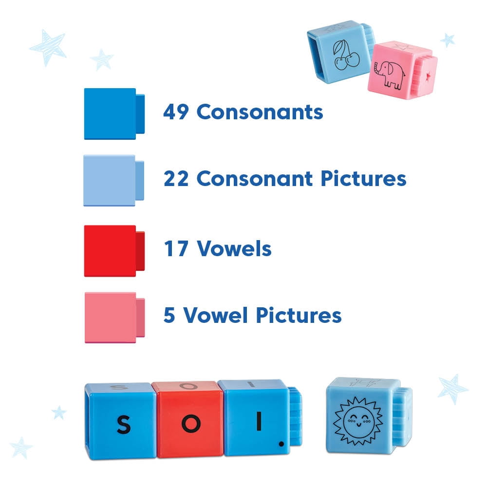 hand2mind Spanish Reading Rods Alphabet & Phonemic Awareness, Word Building Activities, Letter Blocks