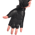 thumbnail image 7 of Motorcycle Riding Leather Gloves Half-finger Gloves Breathable Fingerless Mittens Motorbike Sports Protective Gear Mens Cycling Gloves, 7 of 7