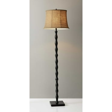 Floor Lamp Black Metal Textured Pole