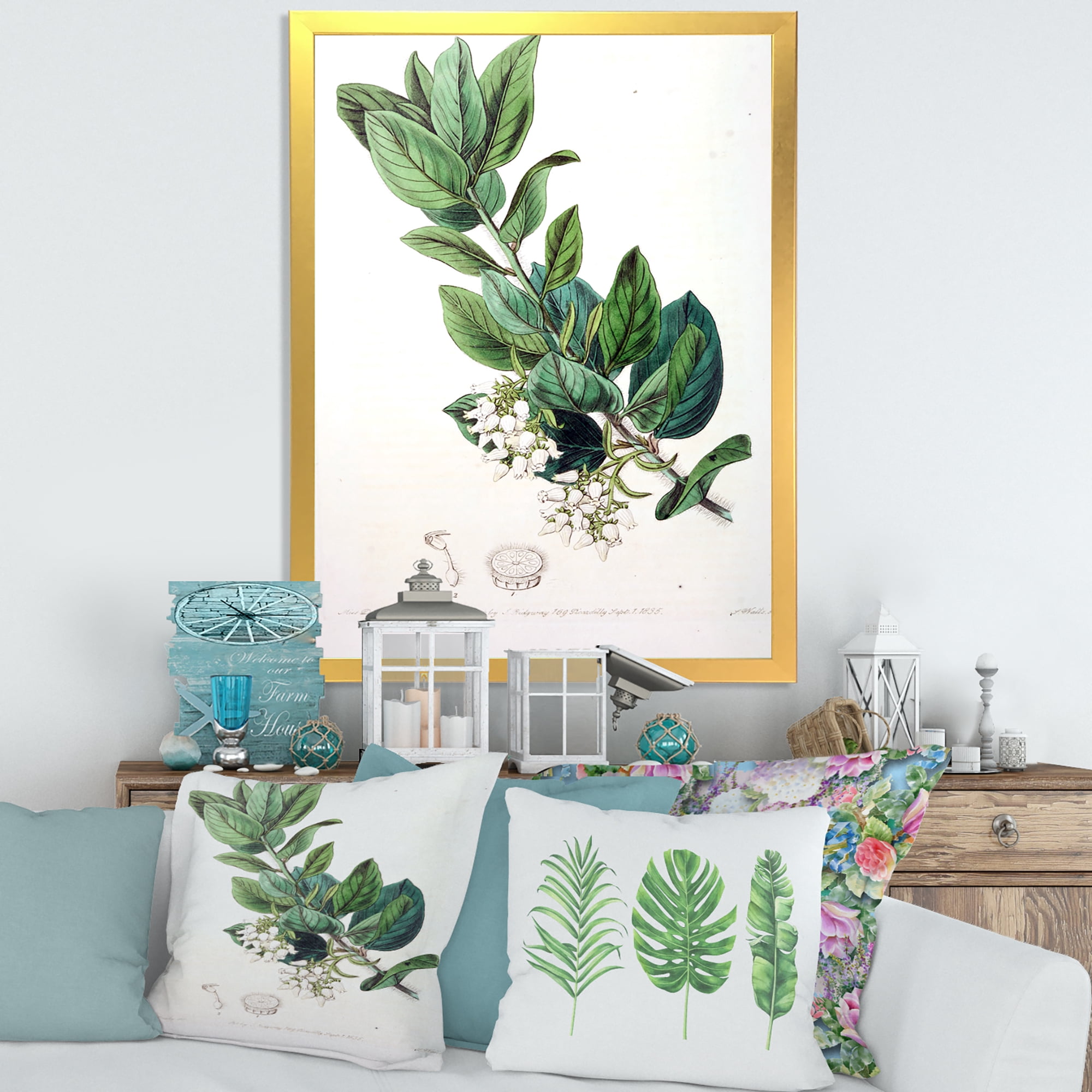 Designart 'Ancient Botanicals XX' Traditional Framed Art Print