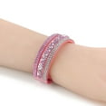 thumbnail image 3 of Ayyufe Women's Rhinestone Leather Wristband Cuff Punk Bracelet Bangle, 3 of 7