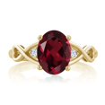 thumbnail image 2 of Gem Stone King Red Rhodolite Garnet 18K Yellow Gold Plated Silver Women's Ring (2.09 Ct Oval Gemstone Birthstone, Gemstone Birthstone, Available in Size 5, 6, 7, 8, 9), 2 of 4