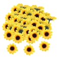 thumbnail image 2 of Cabezas artificiales hechas a mano, artesanías de bricoje, decoración de simución de bricoje, mini cabezas de seda para manualidades, 100 piezas Sunnimix cabeza de girasol, 2 of 8