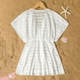 thumbnail image 5 of Mercatoo Girls Swimwear Cover 𝐔ps Kids Girls Beach Bathing Suit Mesh Solid Coverups Cute Bikini Vacation Short Sleeves 𝐓𝐮nic Dress, 5 of 8