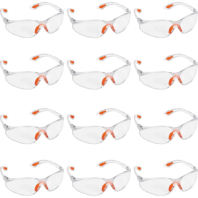 Juego de 12 gafas de seguridad transparentes. Rojo Verde Cocina, Decoración y Otros