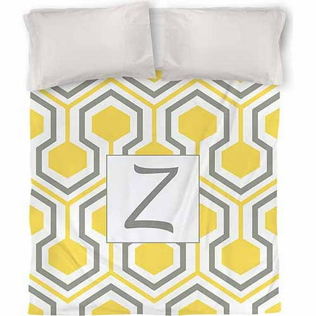 IDG Honeycomb Monogram Duvet Cover, Yellow